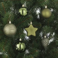 House of Seasons Plastic Kerstballen Set - 46 Stuks - O4/6/8 Cm Donkergroen Hot