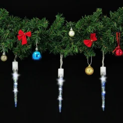 * Lichtslangen^Ijspegel Blauw Kerstverlichting Led Lichtsnoer, Guirlande Voor Binnen En Buiten Gebruik, Ijspegel, Blauw