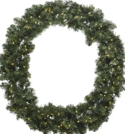 Decoris Imperial Kerstkrans - Diameter 60 Cm - 50 Warm Led Lampjes - 200 Takken- Op Batterijen Shop