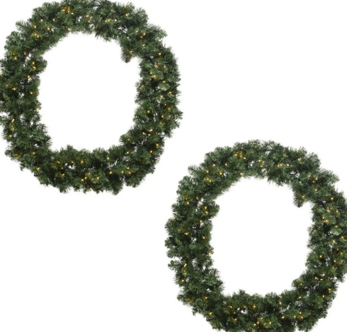 Decoris Imperial Kerstkrans - Diameter 60 Cm - 50 Warm Led Lampjes - 200 Takken- Op Batterijen Shop