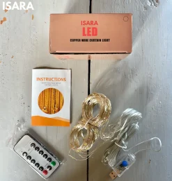 Isara Lichtgordijnen^ 3X3 Meter Kerst Lichtgordijn - 300 Led's Met Afstandsbediening - Gele Sfeerverlichting - Usb-Aangedreven - Voor Binnen - Complete Handleiding - Perfect Voor Kerstdecoratie - Led Lichtsnoer
