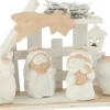 J-Line Kerststal Hout/Poly Wit/Beige Small Hot