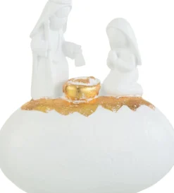 J-Line Kerststal Maria Jozef Op Steen Resine Wit/Goud Online