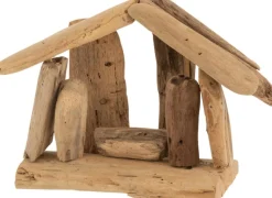 J-Line Kerststal Simple Drijfhout Naturel Small Clearance