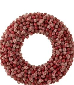 J-Line Krans Rond Bessen Plastiek Rood Small Discount