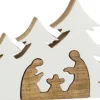 J-Line Kribbe Bomen Hout Wit/Naturel New