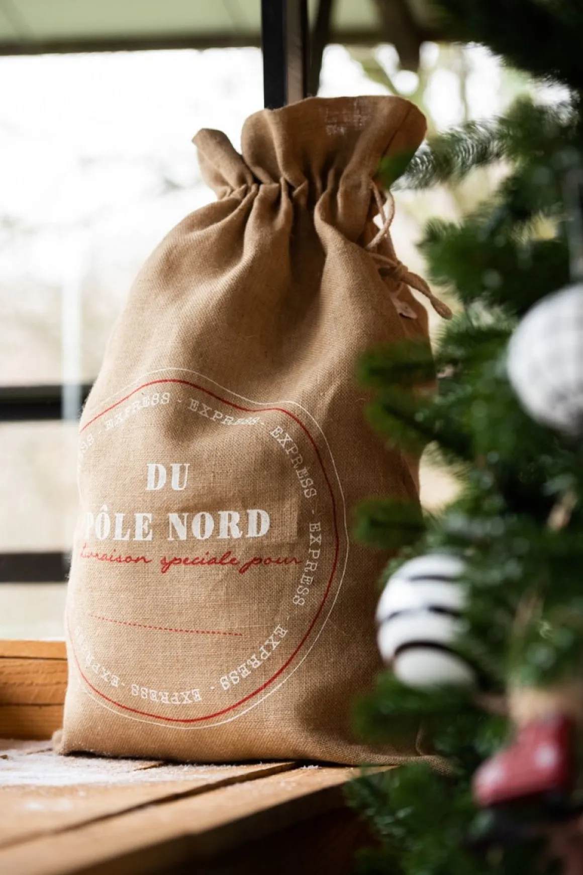 J-Line Zak Kerst Frans Jute Naturel Small Assortiment Van 2 Sale