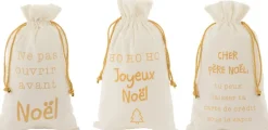 J-Line Zak Kerst Frans Velvet /Goud Medium Assortiment Van 3 Flash Sale