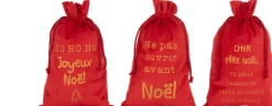 J-Line Zak Kerst Frans Velvet Rood Medium Assortiment Van 3 Best