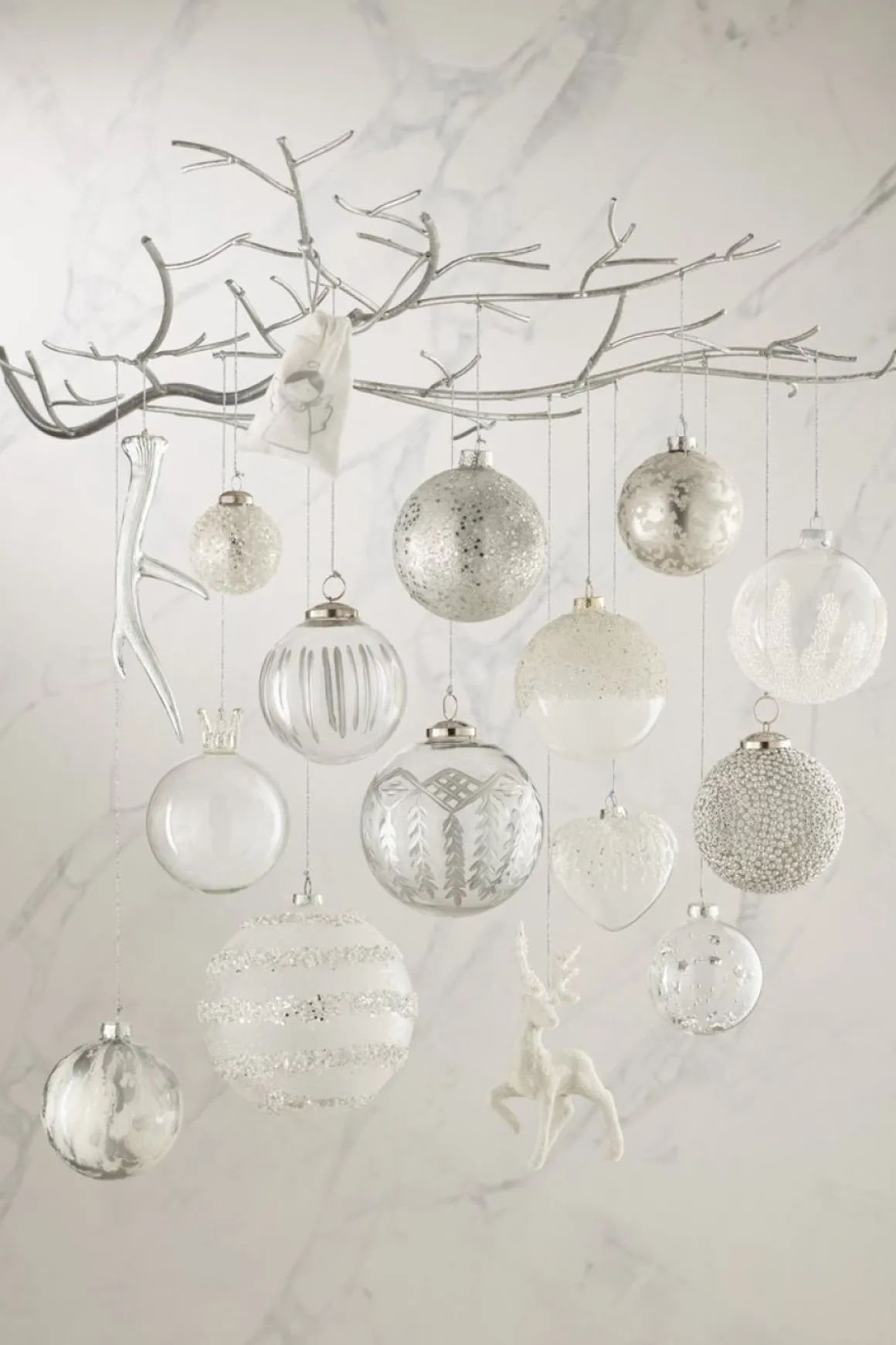 J-Line Zak Kerst Mix Velvet Wit/Zilver Extra Small Assortiment Van 3 Online