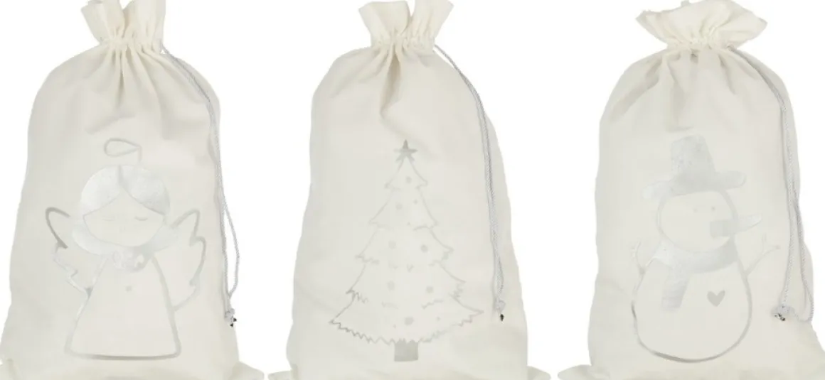 J-Line Zak Kerst Mix Velvet Wit/Zilver Large Assortiment Van 3 Online