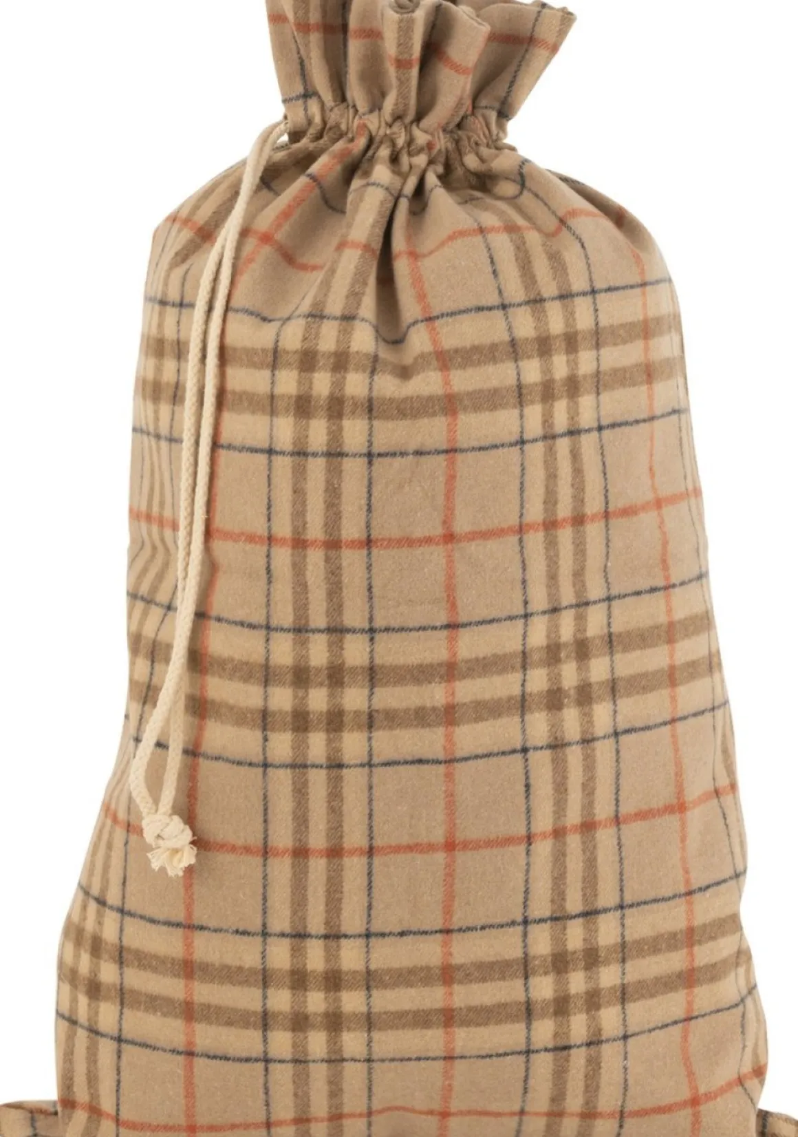 J-Line Zak Kerst Ruit Textiel Beige/Bruin Large Clearance
