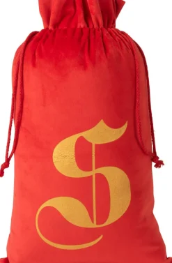 J-Line Zak Kerst S Velvet Rood Medium - 4 Stuks Cheap
