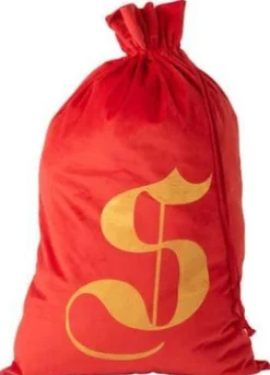 J-Line Zak Kerst S Velvet Rood Medium - 4 Stuks Cheap