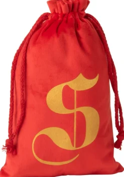 J-Line Zak Kerst S Velvet Rood Small - 4 Stuks Cheap