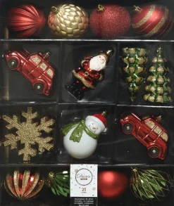 Decoris Kerstballen Mixdoos 25 St. | Rood/Groen/Goud Discount
