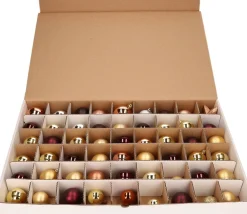 Bellatio Decorations Kerstspullen Opbergers^Kerstballen Opbergbox - 4 Stuks Vakjesdozen Voor 54 Kerstballen Van 6 Cm