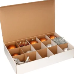 Bellatio Decorations Kerstspullen Opbergers^Kerstballen Opbergbox - 7X Vakjesdoos Voor 15 Kerstballen Van 10 Cm