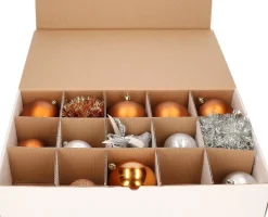 Bellatio Decorations Kerstspullen Opbergers^Kerstballen Opbergbox - 7X Vakjesdoos Voor 15 Kerstballen Van 10 Cm