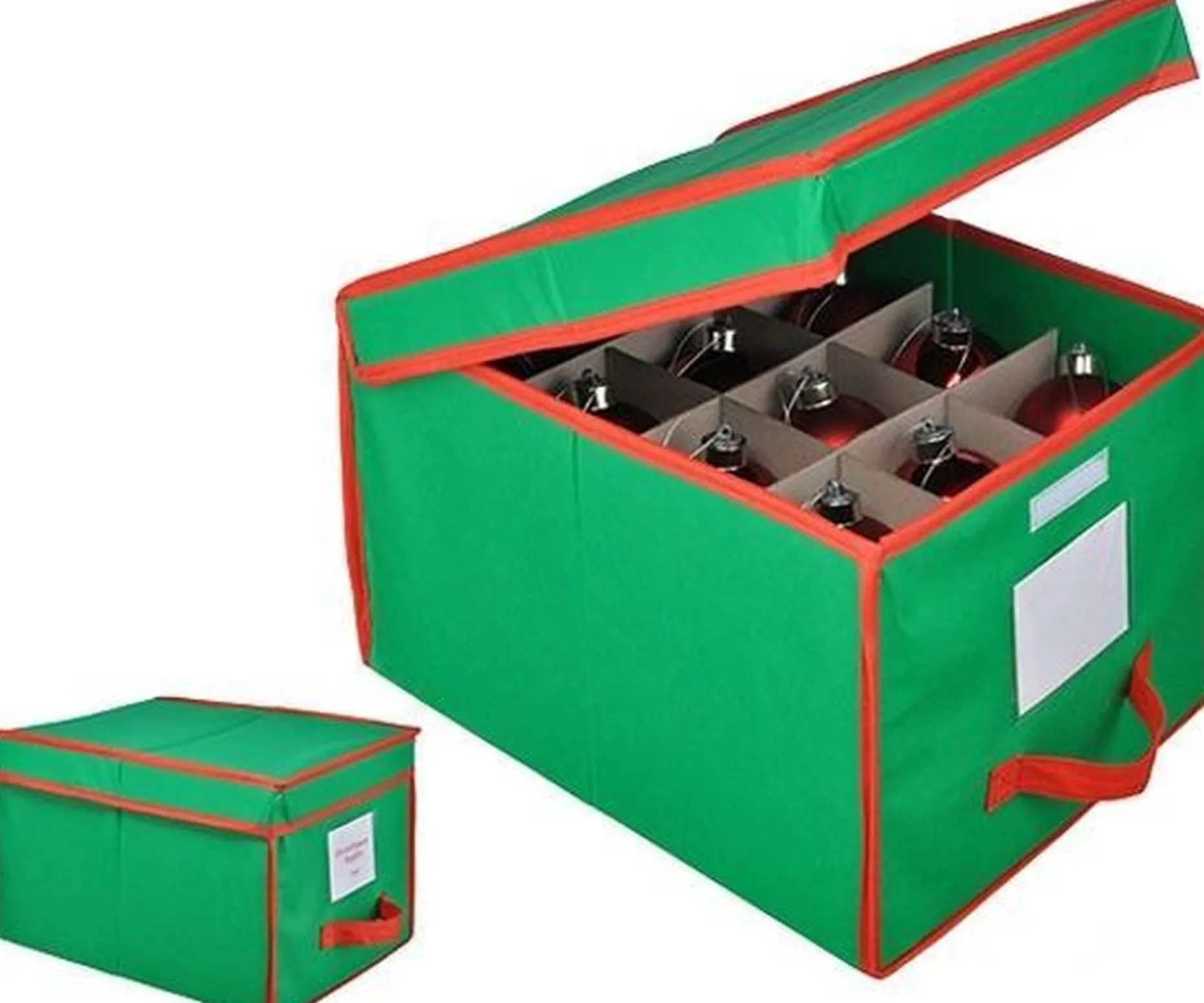 Bellatio Decorations Kerstspullen Opbergers^Kerstballen Opruimen/Opbergen Opbergbox Voor 24 Kerstballen 30 X 39 - Kerstballen Boxen/Dozen
