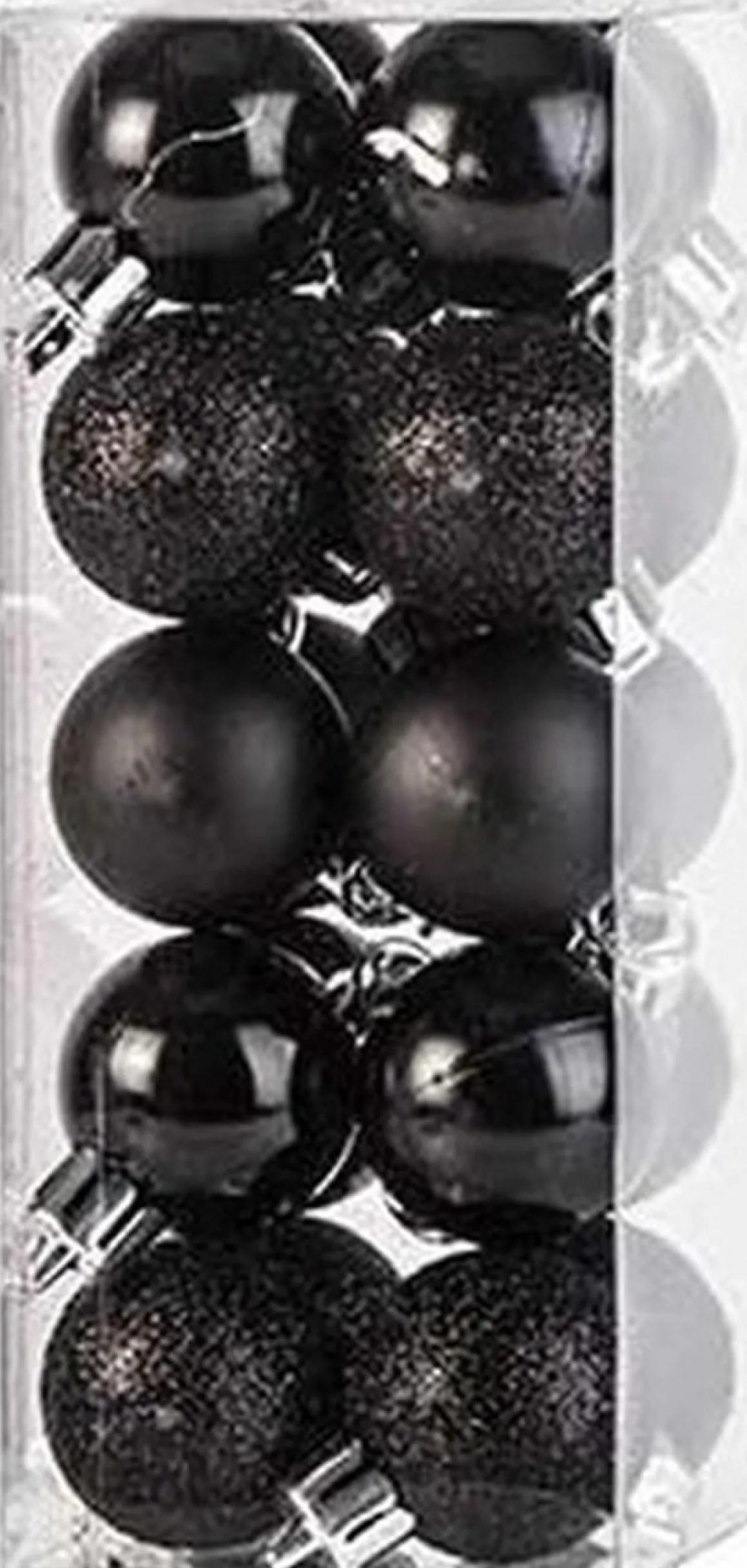 Merkloos Kerstballen - 40 Stuks - Goud En Zwart - Mix - 3 Cm - Mat - Glans - Glitter - Kunststof Goudkleurig, Zwart Cheap