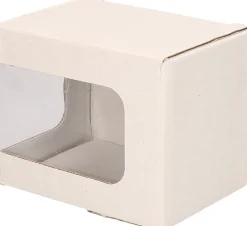 Bellatio Decorations Kerstspullen Opbergers^Kerstbal Verpakken 2X Doosjes Met Venster 12 X 9 X 10 Cm - Speciale/Luxe Kerstballen Verpakkingen/Opbergdoosjes