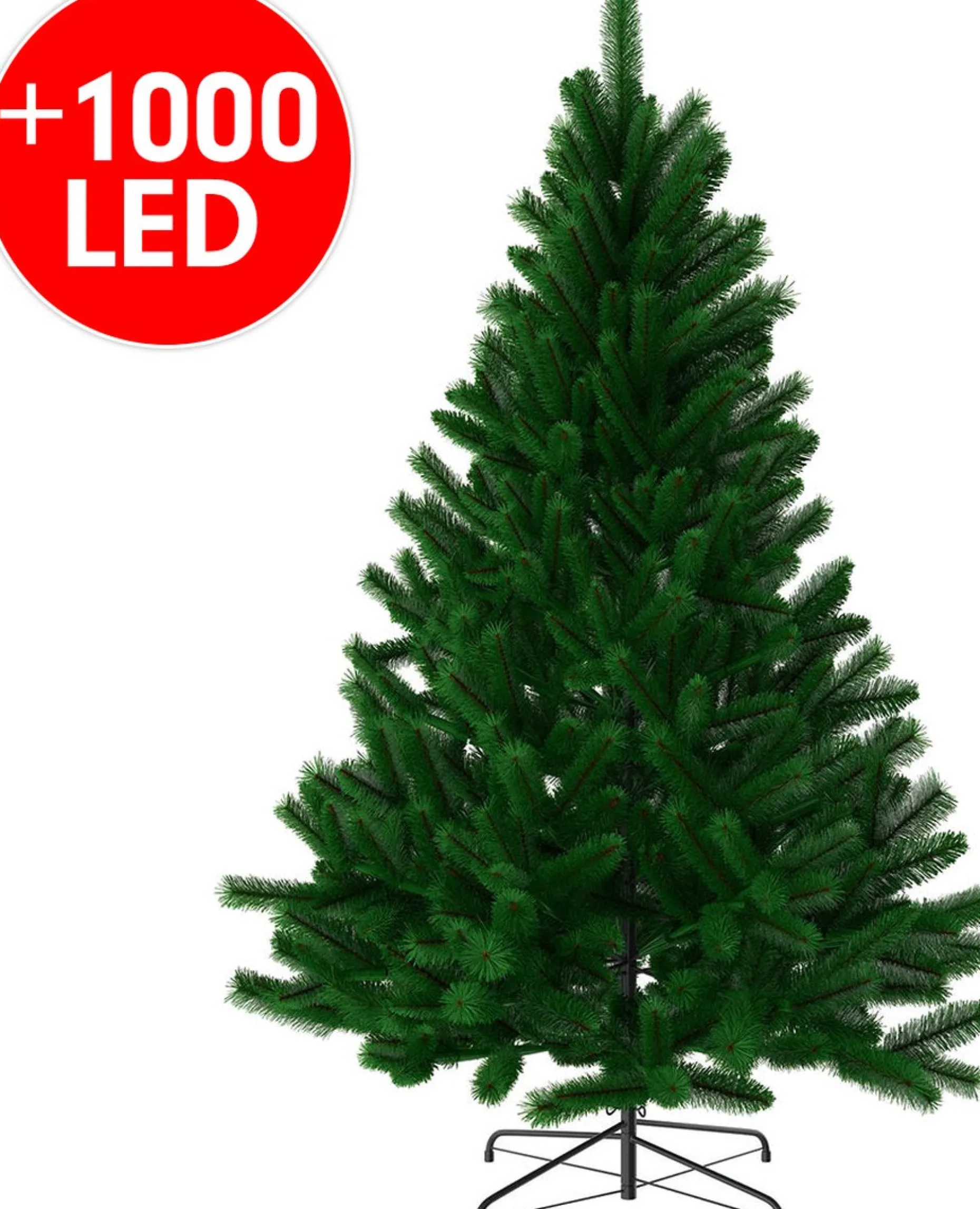 AG Store Kunstkerstbomen^Kerstboom Ag - Volle Boom - Kunstkerstboom 210Cm Hoog - 1160 Takken - Inclusief 1000 Leds- Kunstkerstbomen - Christmas Tree - Groot- Veel Takken - Donker Kerst - Decoratie
