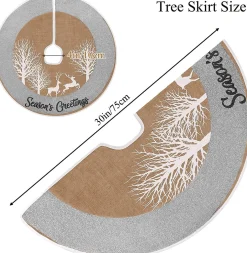 Selwo Kerstboomstandaarden^Kerstboomrok, 75 Cm Boomrok Met Hert En Zilveren Glitter En Vrolijke Kerstboommat Voor Kerstfeesten En Kerstversieringen
