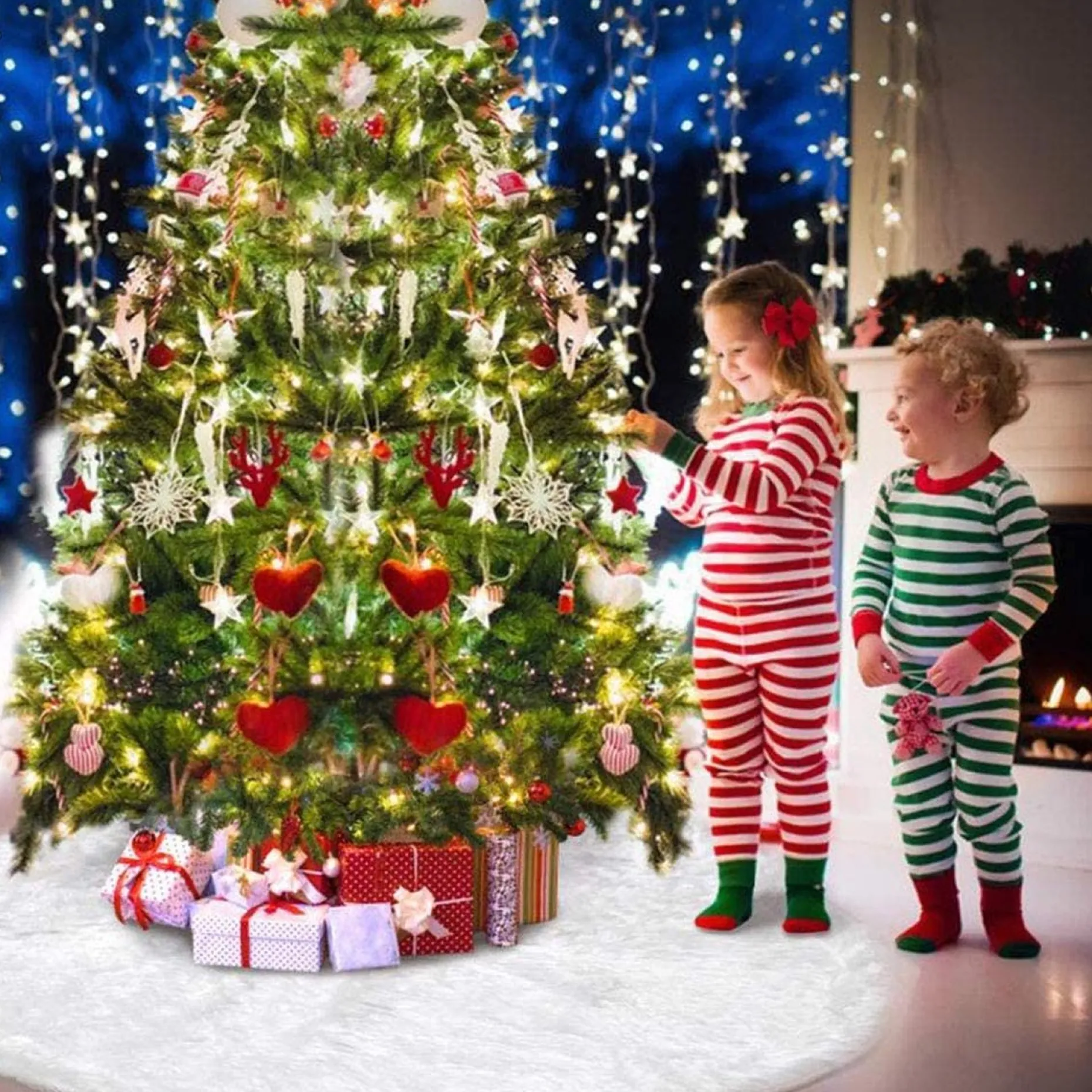Selwo Kerstboomstandaarden^Kerstboom Rok, Grote Witte Kerstboom Rok Kerstboom Rok Schort Ornamenten Voor Kerstmis Jaar Decoratie Door (30 Inch / 78 Cm)