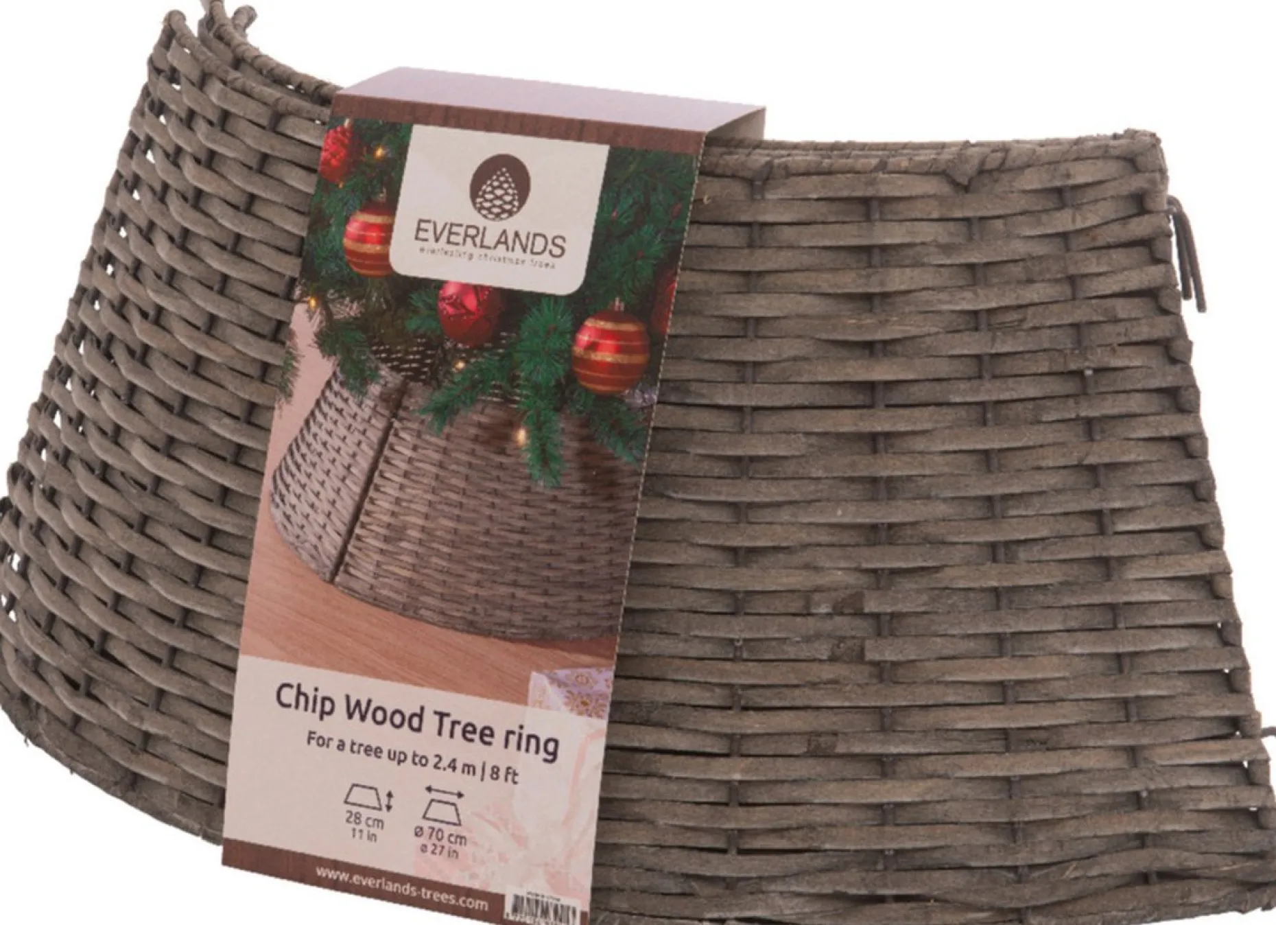 Decoris Kerstboomstandaarden^Kerstboomrok/Kerstboommand Grijs D70 X H28 Cm Voor Een Kerstboom Tot 240 Cm - Kerstboommanden/Kerstboomrokken