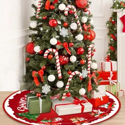 BTH Kerstboomstandaarden^Kerstboomrok Kerstkleed Kerstboomkleed Kerstversiering Kerstdecoratie Kleed Kerst Decoratie Merry Christmas Rood - 90Cm Rood, Merry Christmas