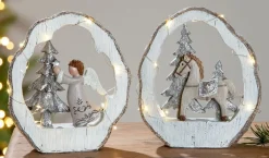 Gilde handwerk Kerst Engel En Paard In Boomstam Hout Kerstmis, Kerstdecoratie, Kerst, Winter, Kerstman Cheap