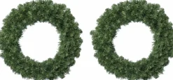 Decoris Kerstkrans/Dennenkrans Groen 35 Cm - Dennenkransen/Deurkransen Kerstversiering Store