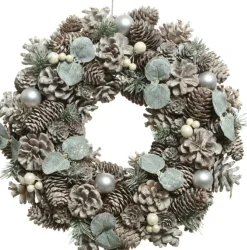 Decoris Kerstkrans/Dennenkrans Met Kerstballen En Decoratie 34 Cm - Dennenkransen/Deurkransen Kerstdecoratie Cheap