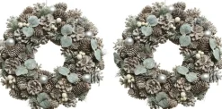 Decoris Kerstkrans/Dennenkrans Met Kerstballen En Decoratie 34 Cm - Dennenkransen/Deurkransen Kerstdecoratie Cheap