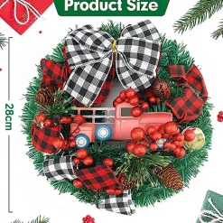 Selwo Kerstkrans Met Dennenappels, 28 Cm, Kerstkrans, Creatieve Kerstkrans, Kerstdecoratie Voor Deur, Huisdeur, Open Haard, Mu Sale