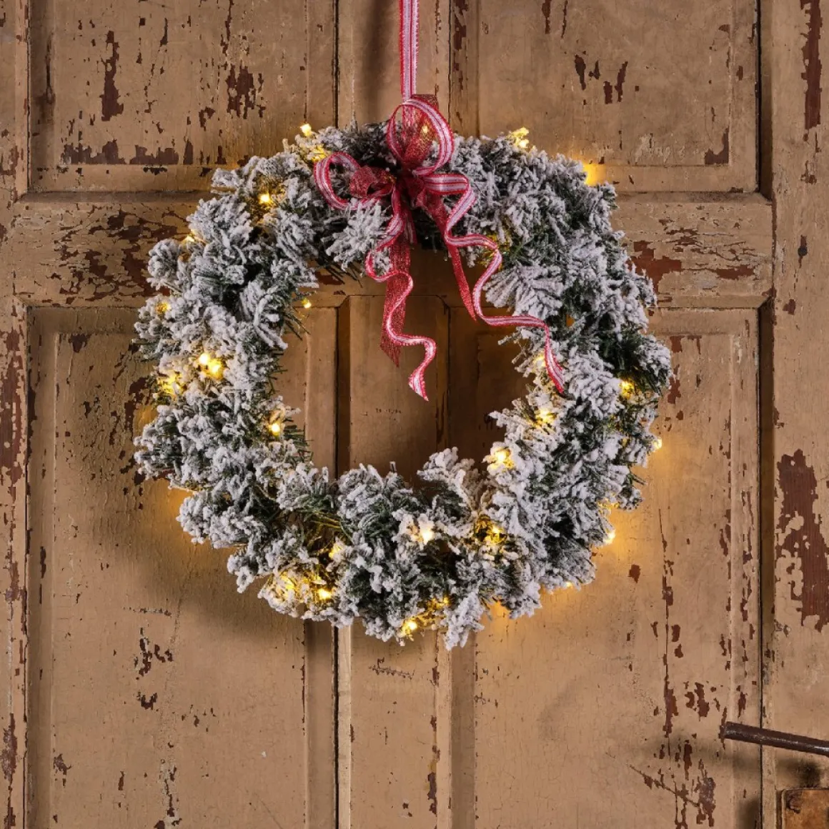 Lumineo Kerstkrans Met Sneeuw - 40 Led Lampjes - O 50Cm Shop