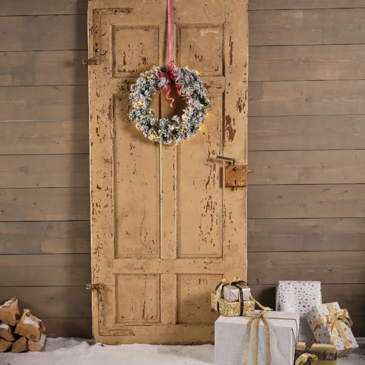 Lumineo Kerstkrans Met Sneeuw - 40 Led Lampjes - O 50Cm Shop