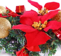 * Kerstkrans O22 - Bloem - Rood Online