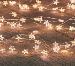 Anna's Collection Kerstlichtsnoeren^Kerstverlichting Cascadelichtjes Met Timer 40 Lampjes Sterretjes Warm Wit - Voor Binnen Gebruik