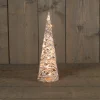 Anna's Collection Verlichte Kerstfiguren^Kerstverlichting Figuren Led Kegel Kerstboom Glitter Lamp 40 Cm Met 10 Lampjes
