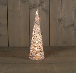 Anna's Collection Verlichte Kerstfiguren^Kerstverlichting Figuren Led Kegel Kerstboom Glitter Lamp 40 Cm Met 10 Lampjes
