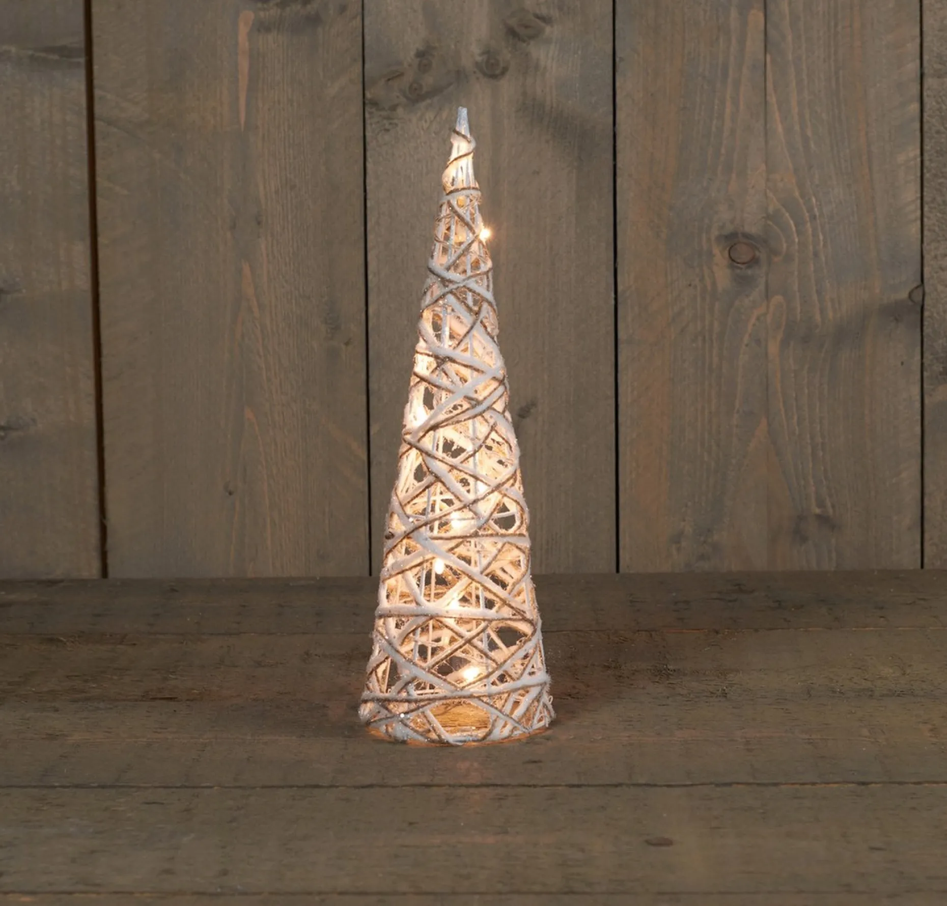 Anna's Collection Verlichte Kerstfiguren^Kerstverlichting Figuren Led Kegel Kerstboom Glitter Lamp 40 Cm Met 10 Lampjes