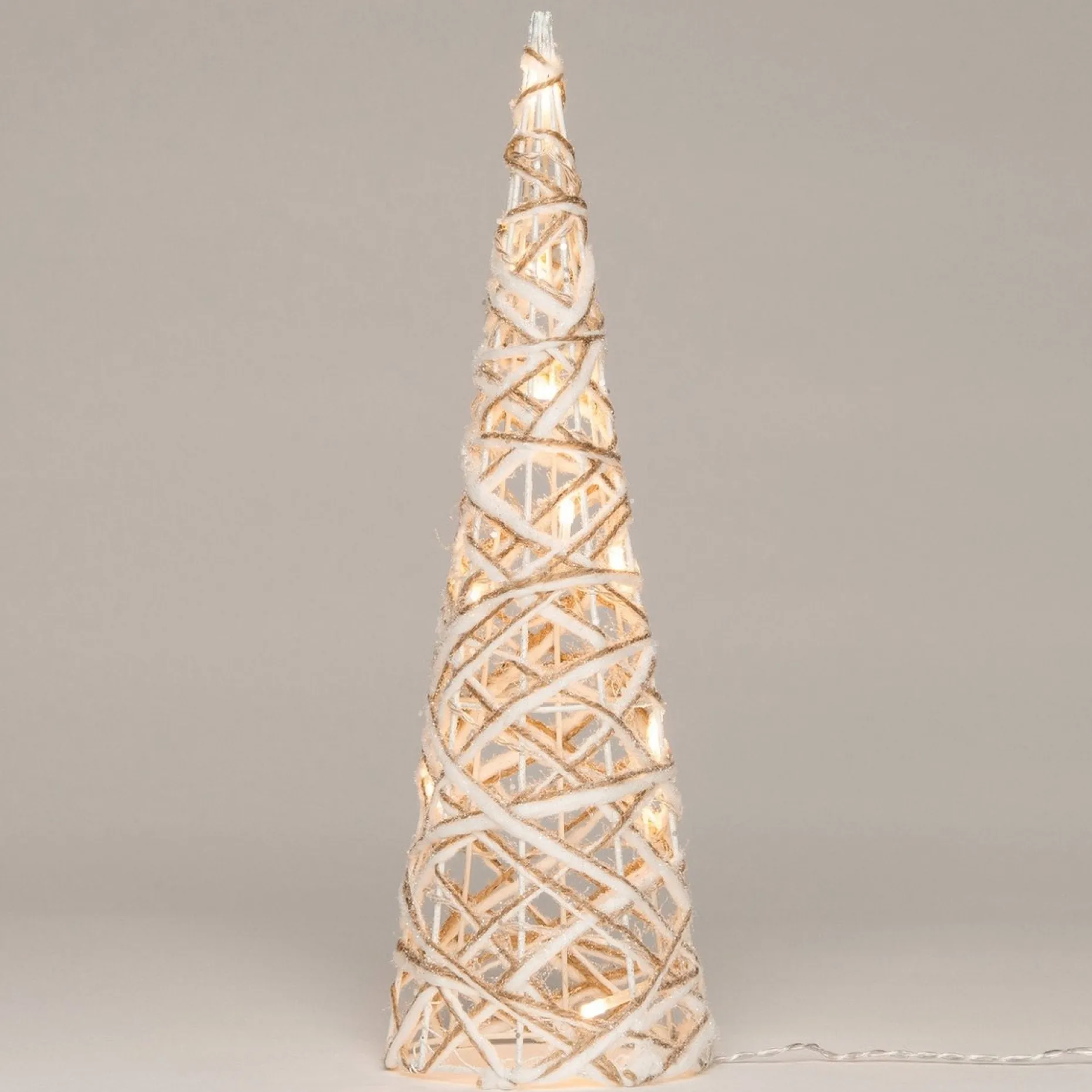 Anna's Collection Verlichte Kerstfiguren^Kerstverlichting Figuren Led Kegel Kerstboom Glitter Lamp 40 Cm Met 10 Lampjes