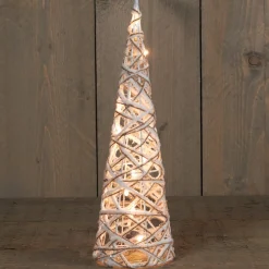 Anna's Collection Verlichte Kerstfiguren^Kerstverlichting Figuren Led Kegel Kerstboom Glitter Lamp 40 Cm Met 10 Lampjes