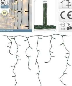 Merkloos Lichtgordijnen^Kerstverlichting - Ijspegel - Lichtgordijn - 12 Meter - Ijspegel - 360 Led's - Warm Wit - Voor Binnen & Buiten