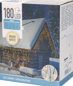 Merkloos Lichtgordijnen^Kerstverlichting - Ijspegel - Lichtgordijn - 6 Meter - Ijspegel - 180 Led's Voor Binnen & Buiten
