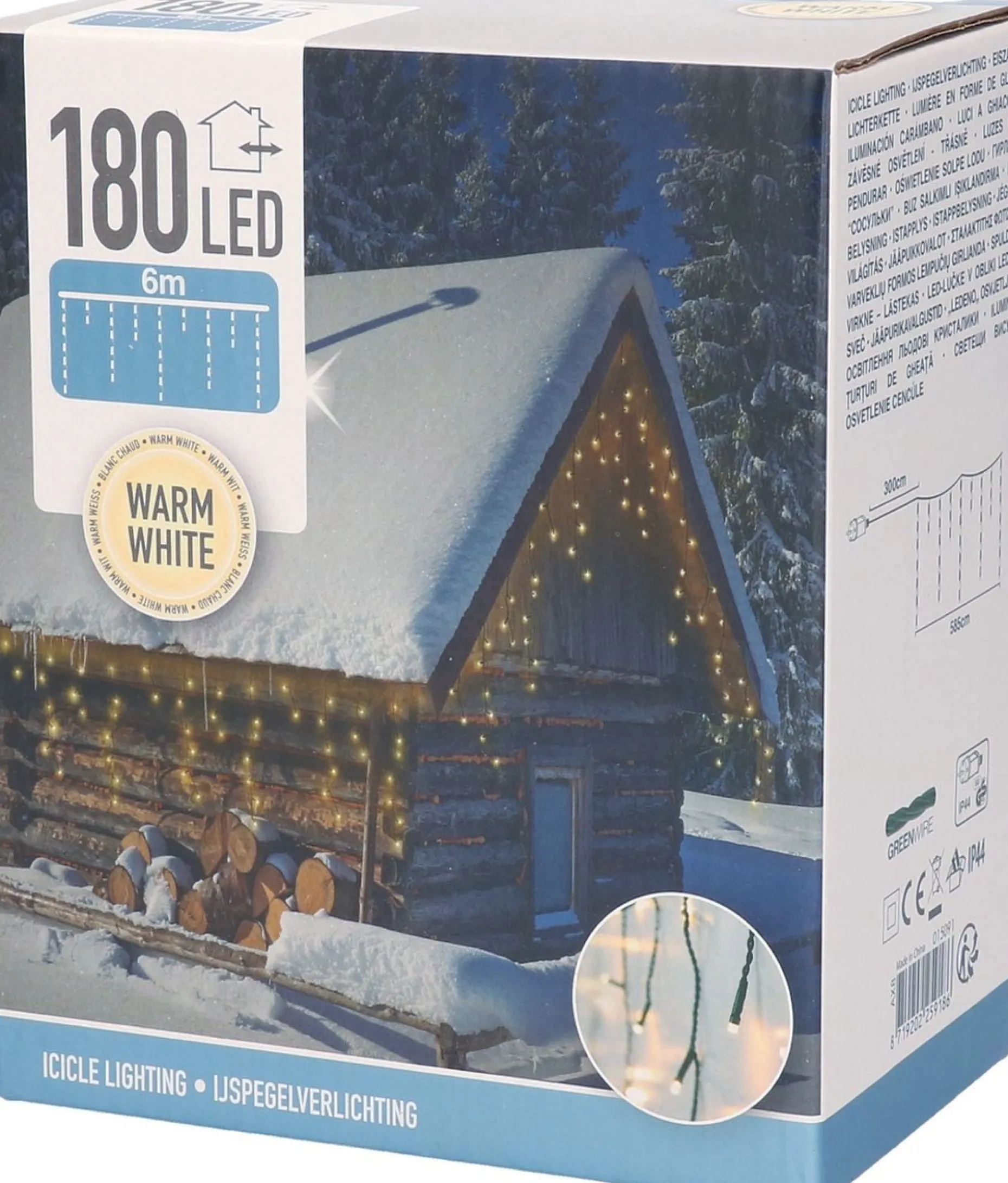 Merkloos Lichtgordijnen^Kerstverlichting - Ijspegel - Lichtgordijn - 6 Meter - Ijspegel - 180 Led's Voor Binnen & Buiten