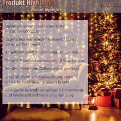 Trend24 Kerstlichtsnoeren^Kerstverlichting - Sfeerverlichting - Kerstverlichting Buiten - Kerstverlichting Binnen - Kerstversiering - Feestverlichting - Lichtsnoer - Lichtsnoer Buiten - Voor Binnen En Buiten - Met Afstandsbediening - 40 M - Warm Wit