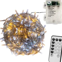 Trend24 Kerstlichtsnoeren^Kerstverlichting - Sfeerverlichting - Kerstverlichting Buiten - Kerstverlichting Binnen - Kerstversiering - Feestverlichting - Lichtsnoer - Lichtsnoer Buiten - Voor Binnen En Buiten - Op Batterij - Met Afstandsbediening - 10 M - Warm Koud
